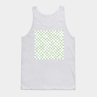 Warped Checkerboard, White and Green Tank Top